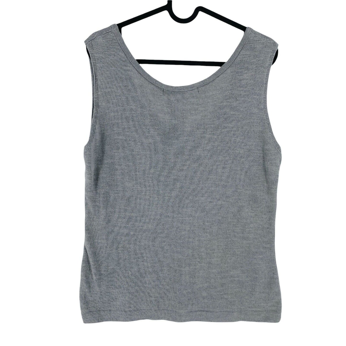 TOLLEGNO 1990 Graues Tanktop aus Baumwollleinen mit Rundhalsausschnitt, Größe 48 EU 44 UK 16 US 14