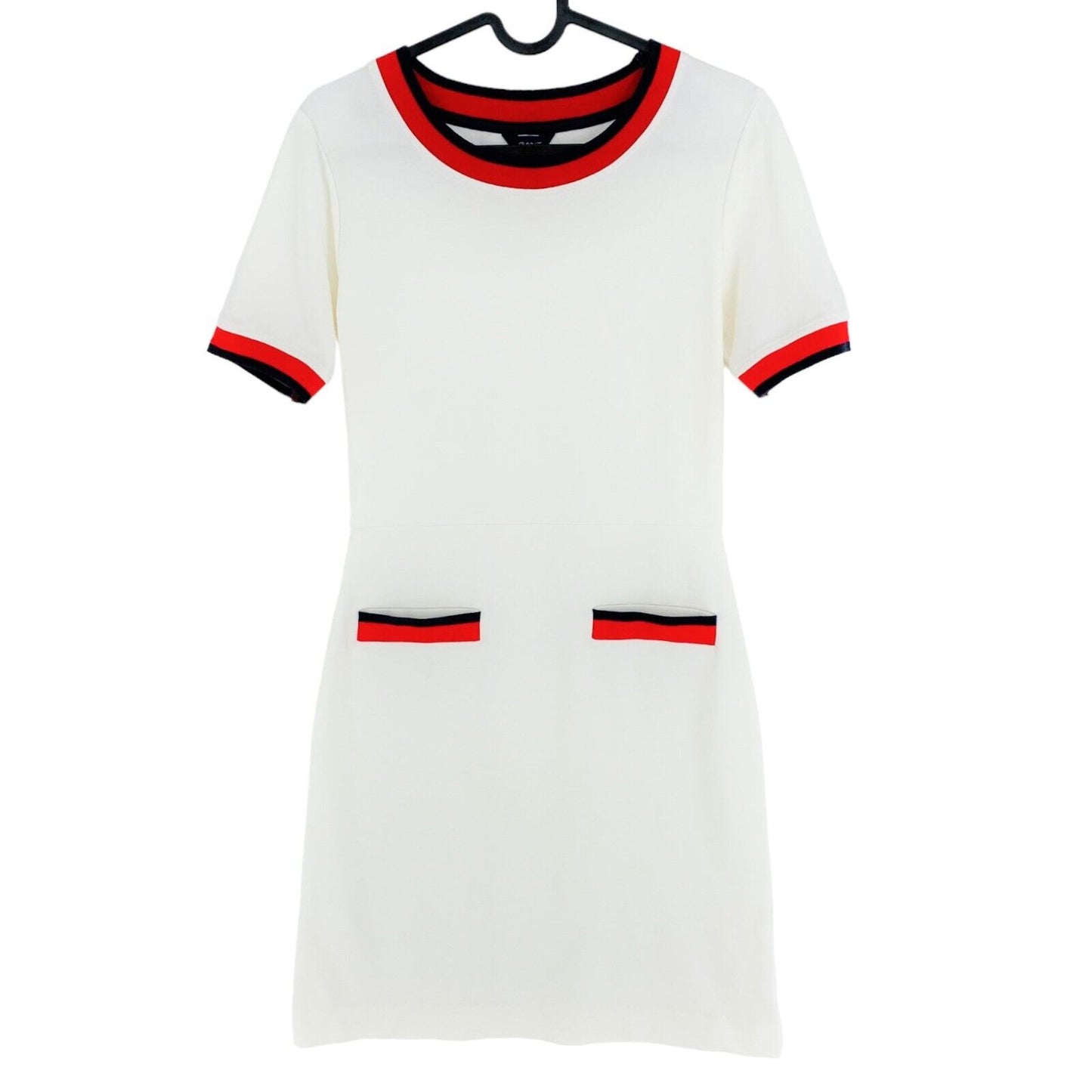 GANT White Jersey Crew Neck Dress Size S