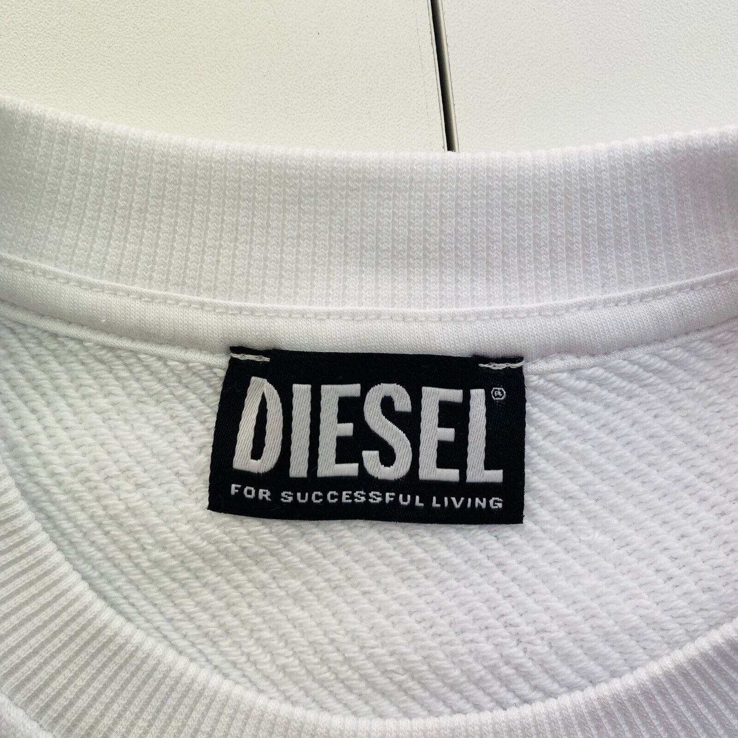 DIESEL Women White F-ANGS-B3 Crew Neck Sweater Jumper Size S