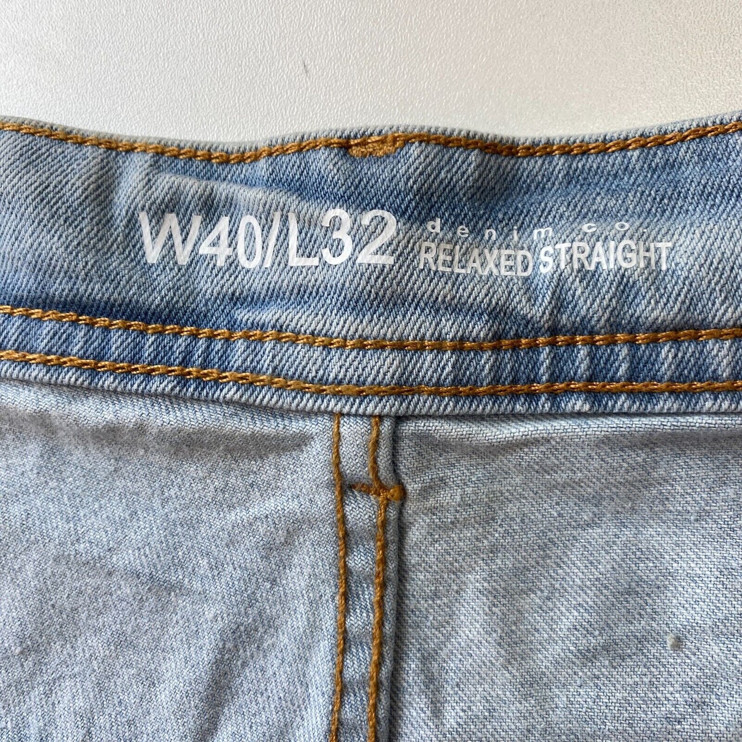 DENIM CO. Blue Stretch Relaxed Straight Fit Jeans W40 L32