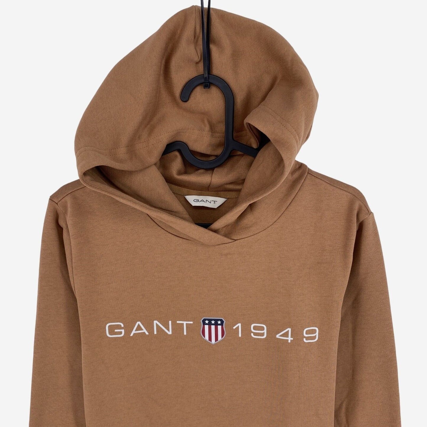 GANT Women Brown Reg Printed Graphic Hoodie Jumper Sweater Size S