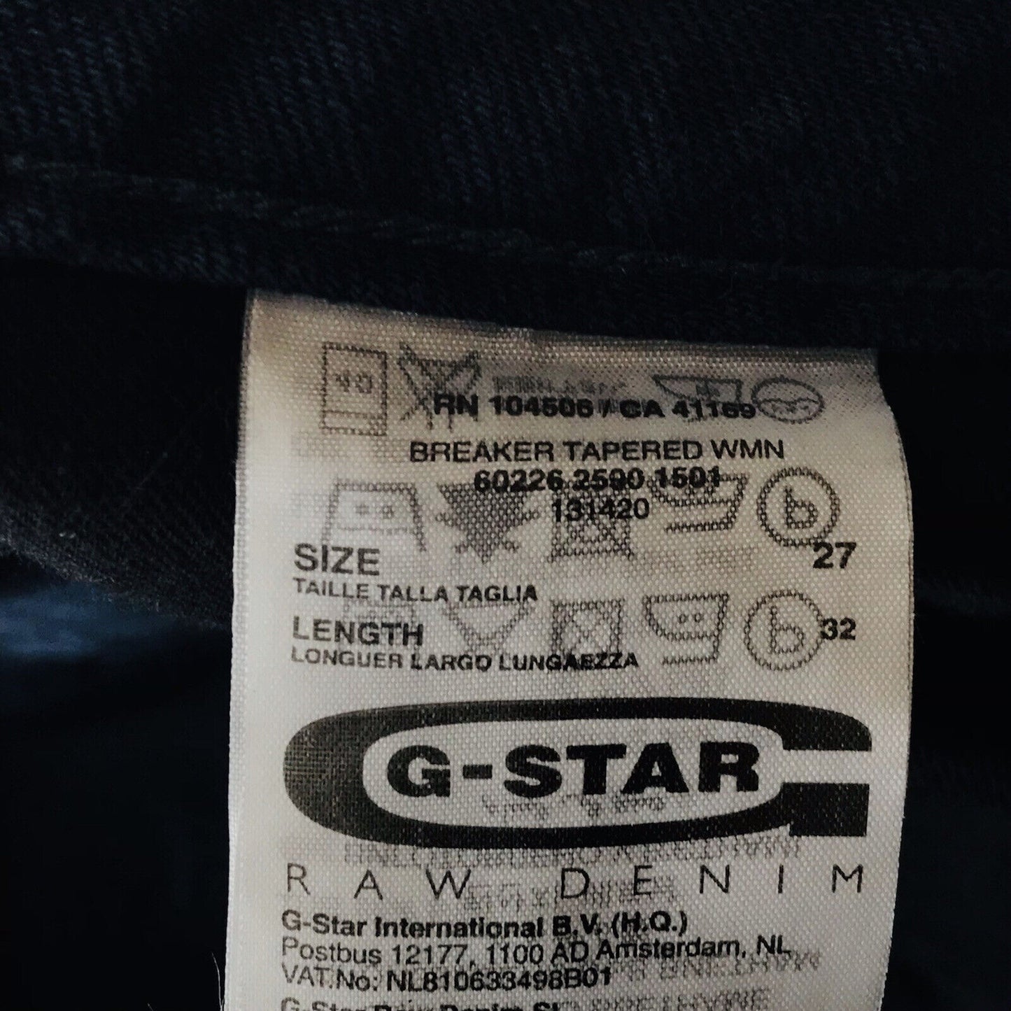 G-STAR RAW BREAKER Jean coupe fuselée bleu foncé pour femme W27 L32