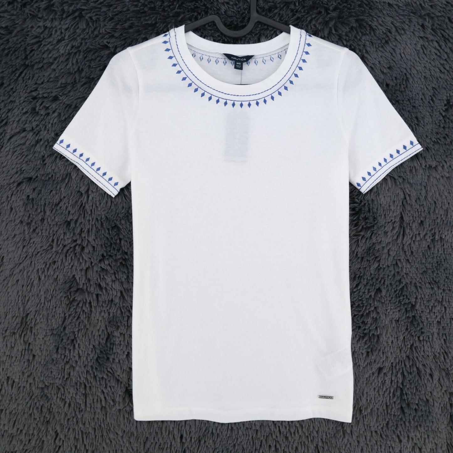 NAUTICA White Crew Neck T Shirt Top Size 2XS