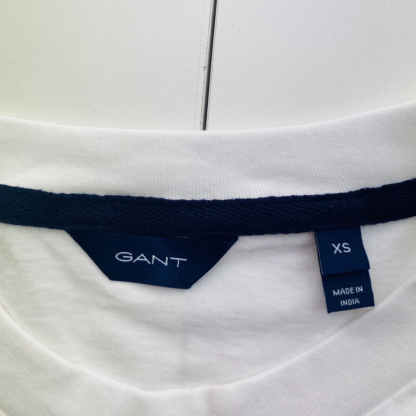 GANT Women White Logo Crew Neck Short Sleeves T Shirt Size XS