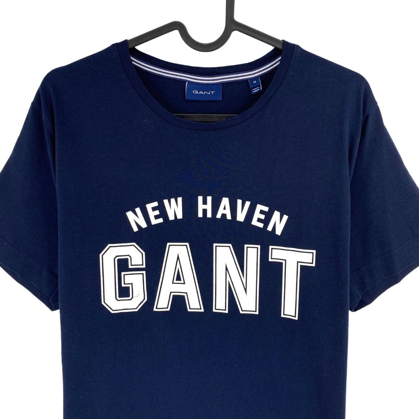 GANT Men Navy Blue Logo Crew Neck Short Sleeves T-Shirt Size M