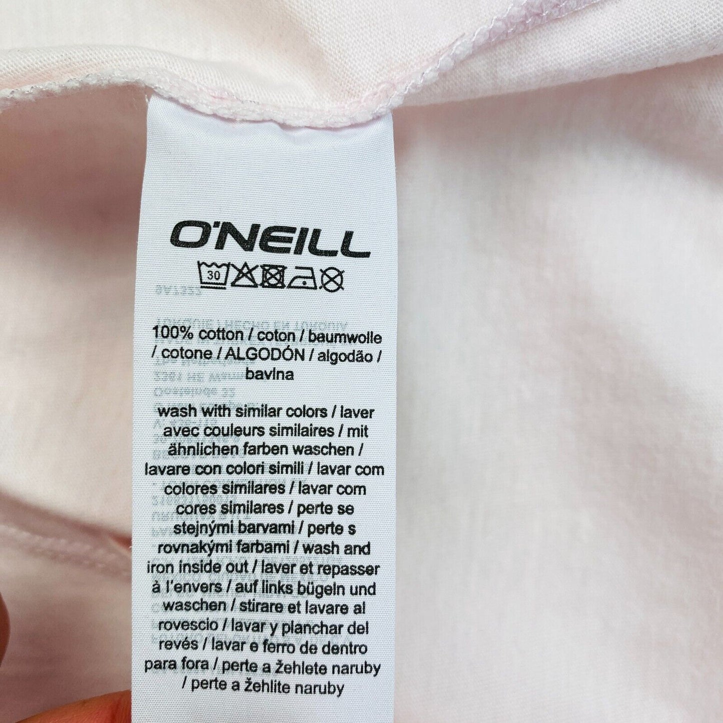 O`Neill Women Light Pink Crew Neck T Shirt Size S