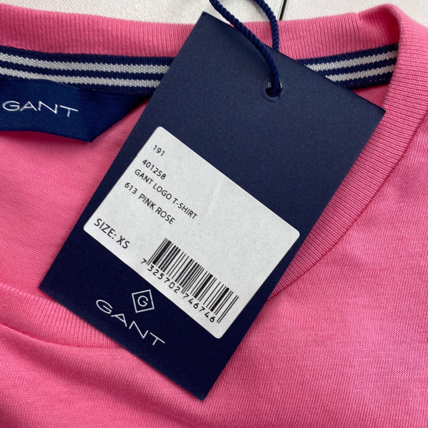 GANT T-shirt à col rond avec logo rose taille XS