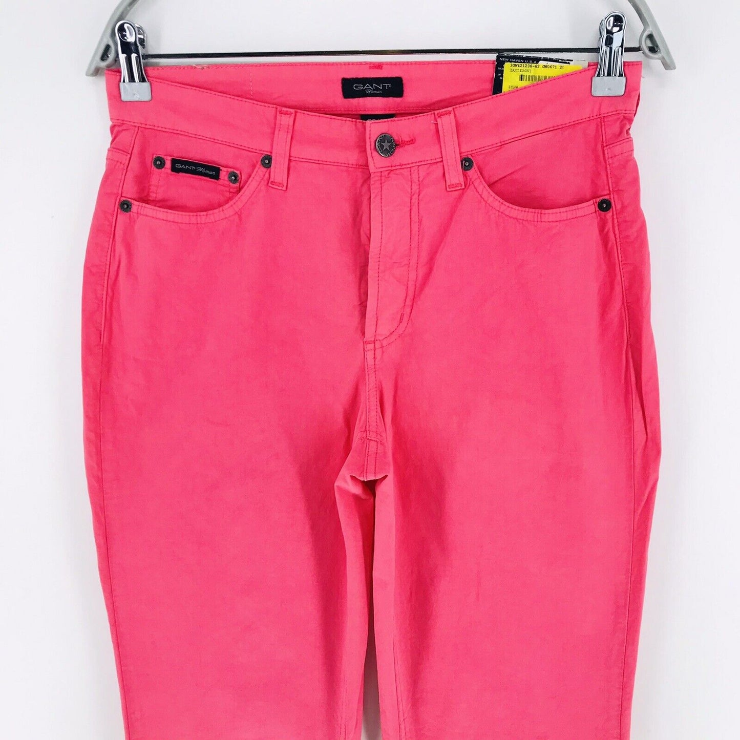 €115 GANT Women Pink Stretch Regular Bootcut Fit Chino Pants Trousers W29 L32