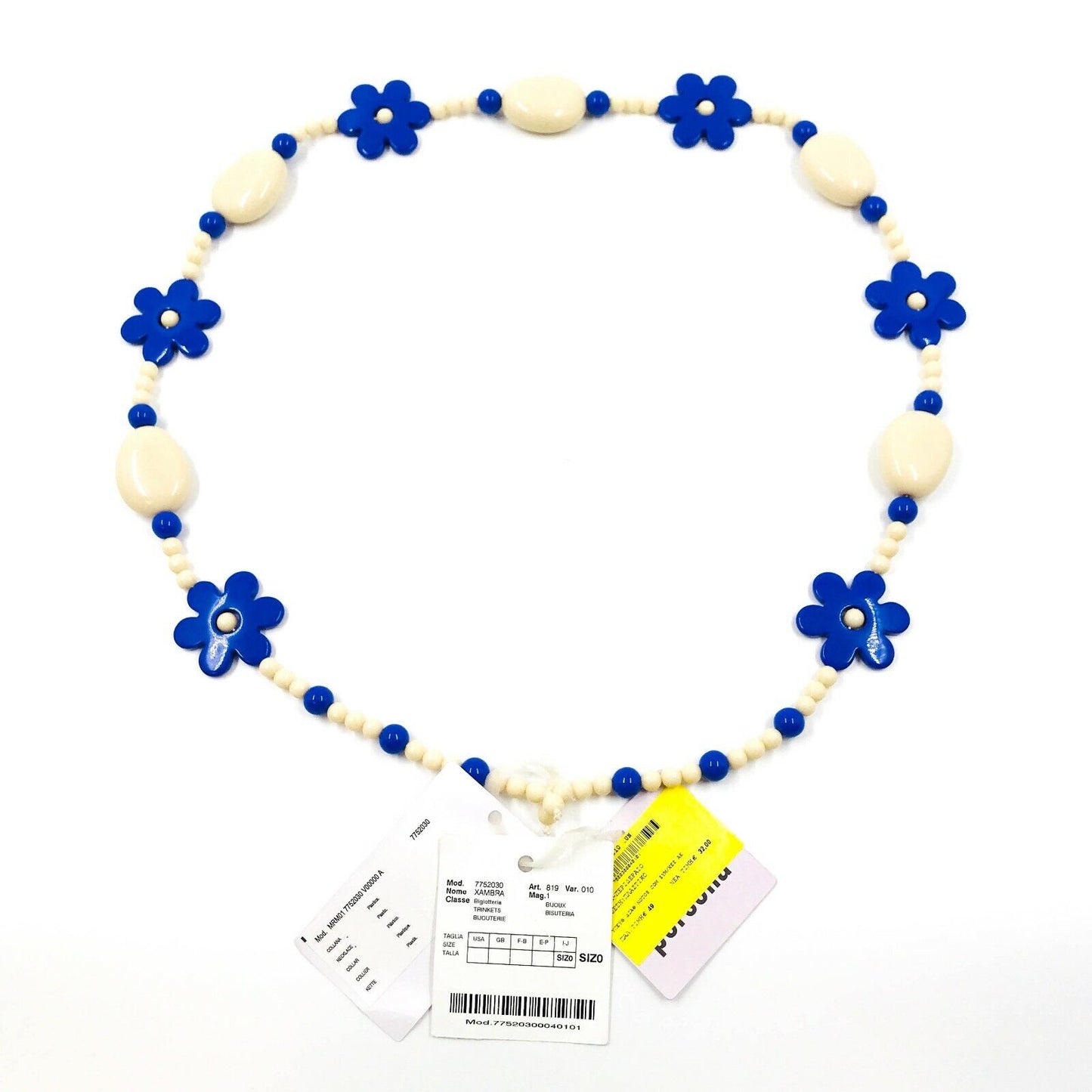 Persona Italian Designer Ladies Blue Beige Necklace