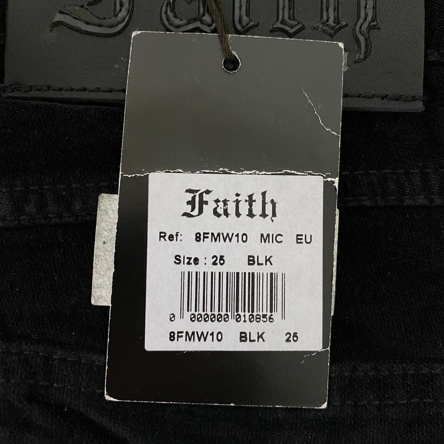 RRP €259 Faith Connexion Black Regular Straight Fit Velvet Jeans Size W25