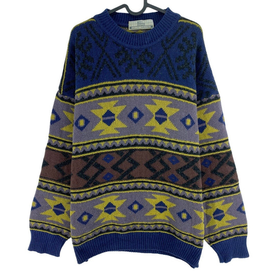 Cosby Vintage Retro 90er NOI UOMO Blau Pullover Gr.