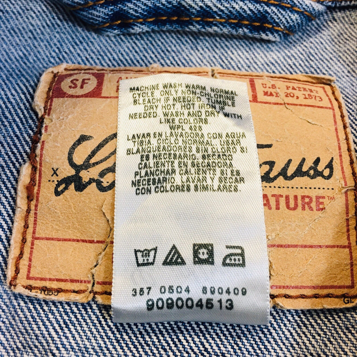 Levi’s Signature Blue Vintage Denim Jeans Rider Trucker Jacket Size S