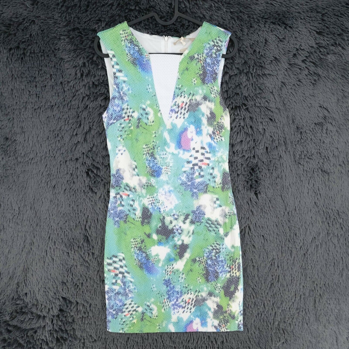 SILVIAN HEACH Green V Neck Sleeveless Bodycon Dress Size S M