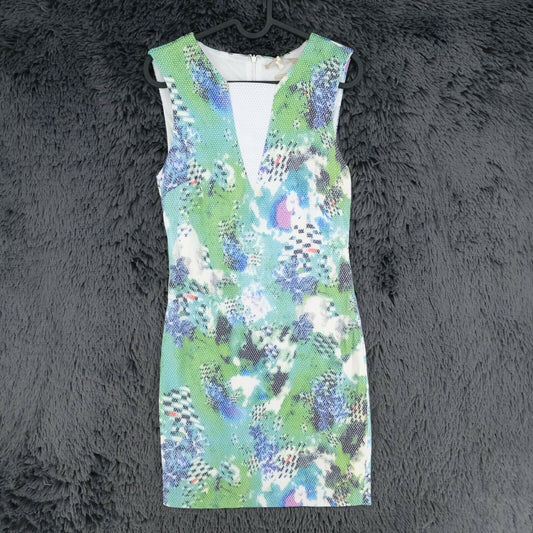 SILVIAN HEACH Green V Neck Sleeveless Bodycon Dress Size S M