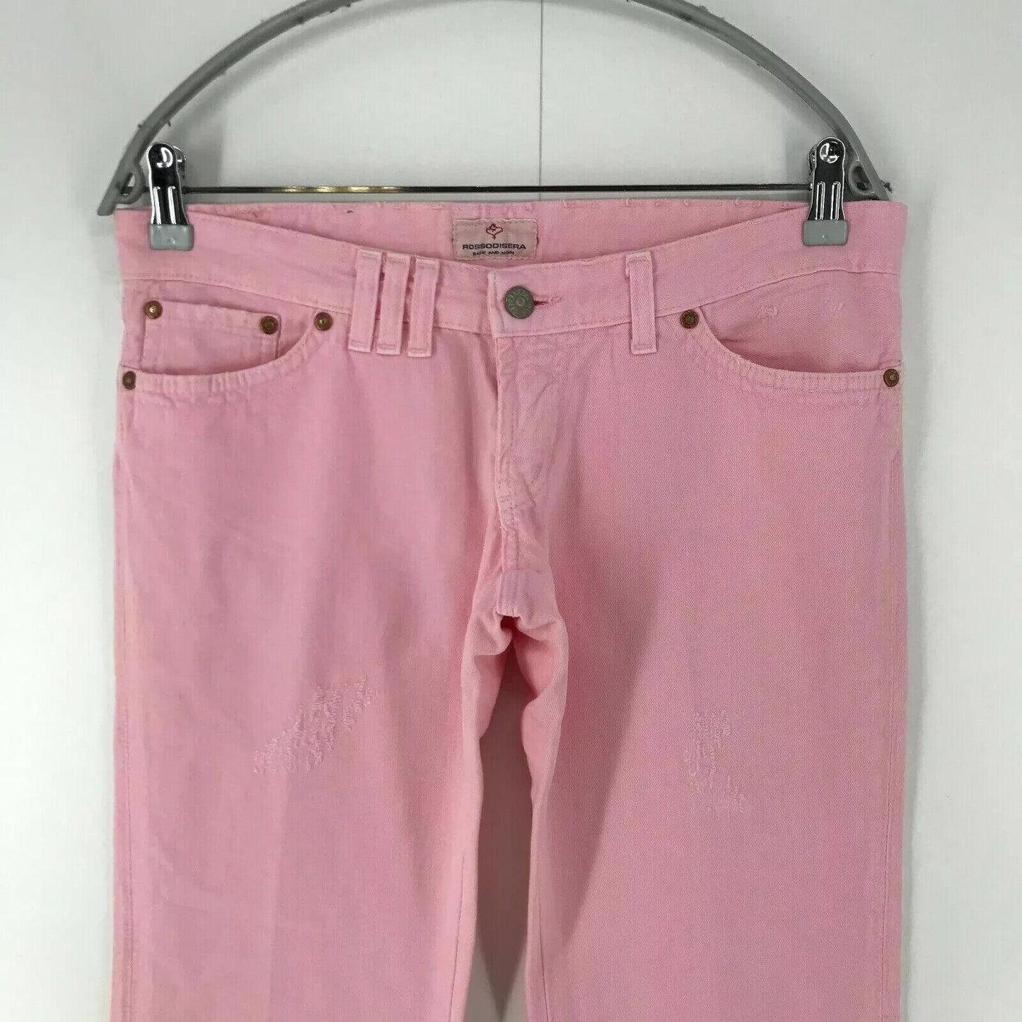 ROSSODISERA Women Pink Regular Straight Fit Jeans Size IT 42 W30 Made In Italy