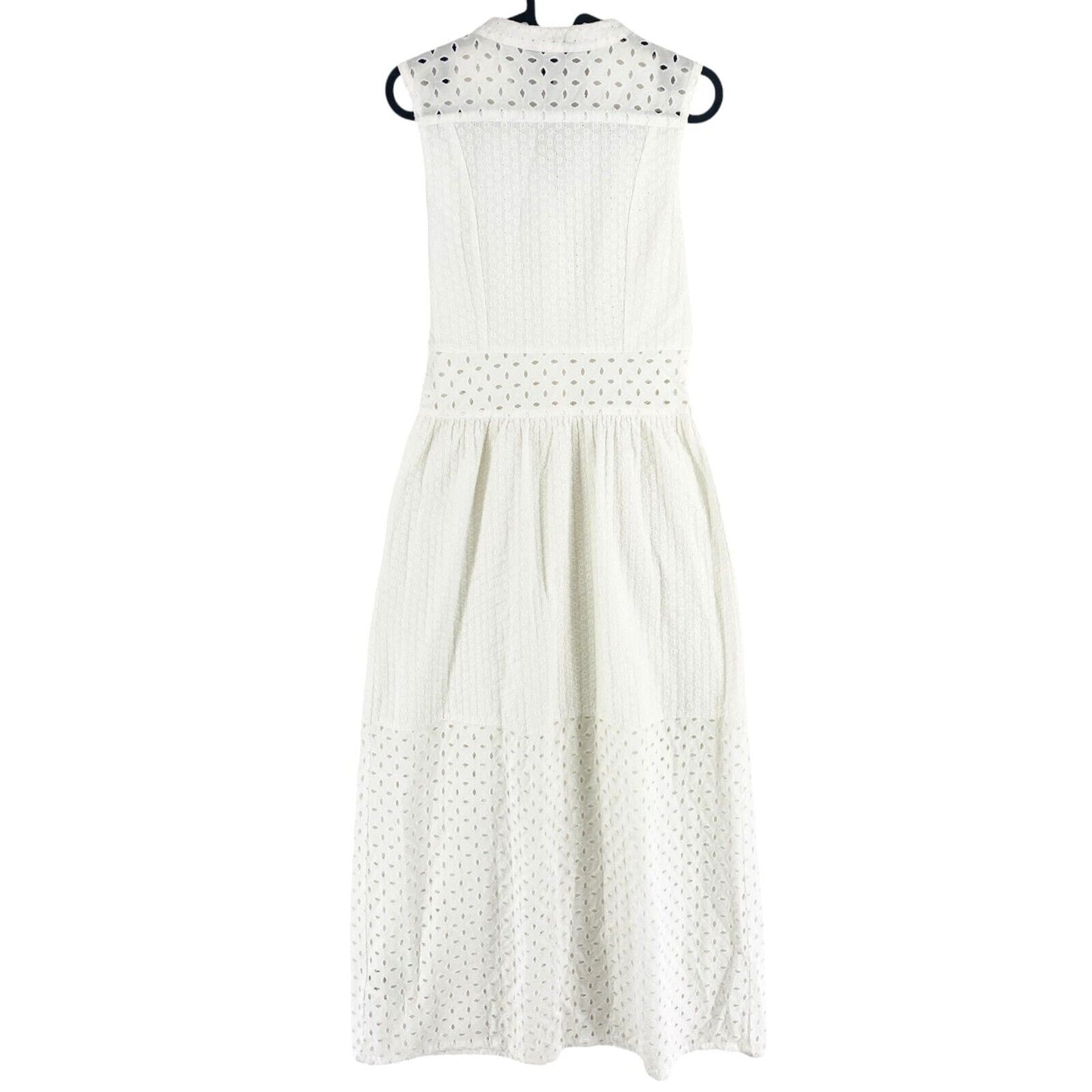 GANT Women White Cotton Broderie Anglaise Maxi Dress Size EU 34 UK 6 US 4