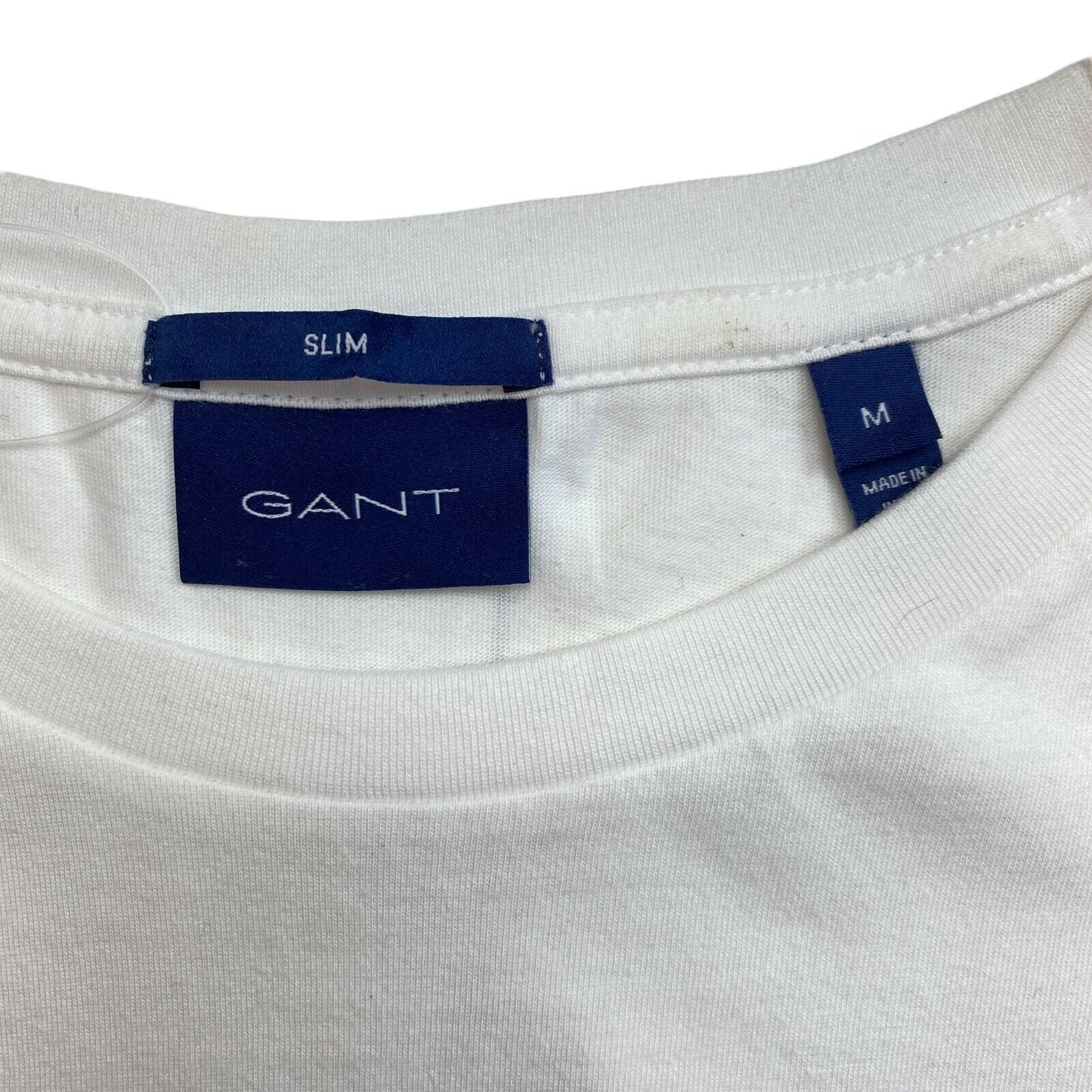 GANT White Original Logo Slim Crew Neck T Shirt Size M