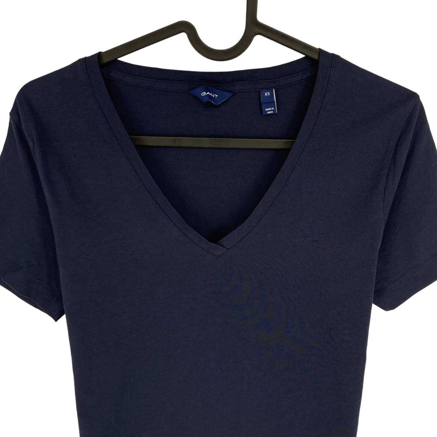 GANT Women Navy Blue Original V Neck Short Sleeve T Shirt Size XS