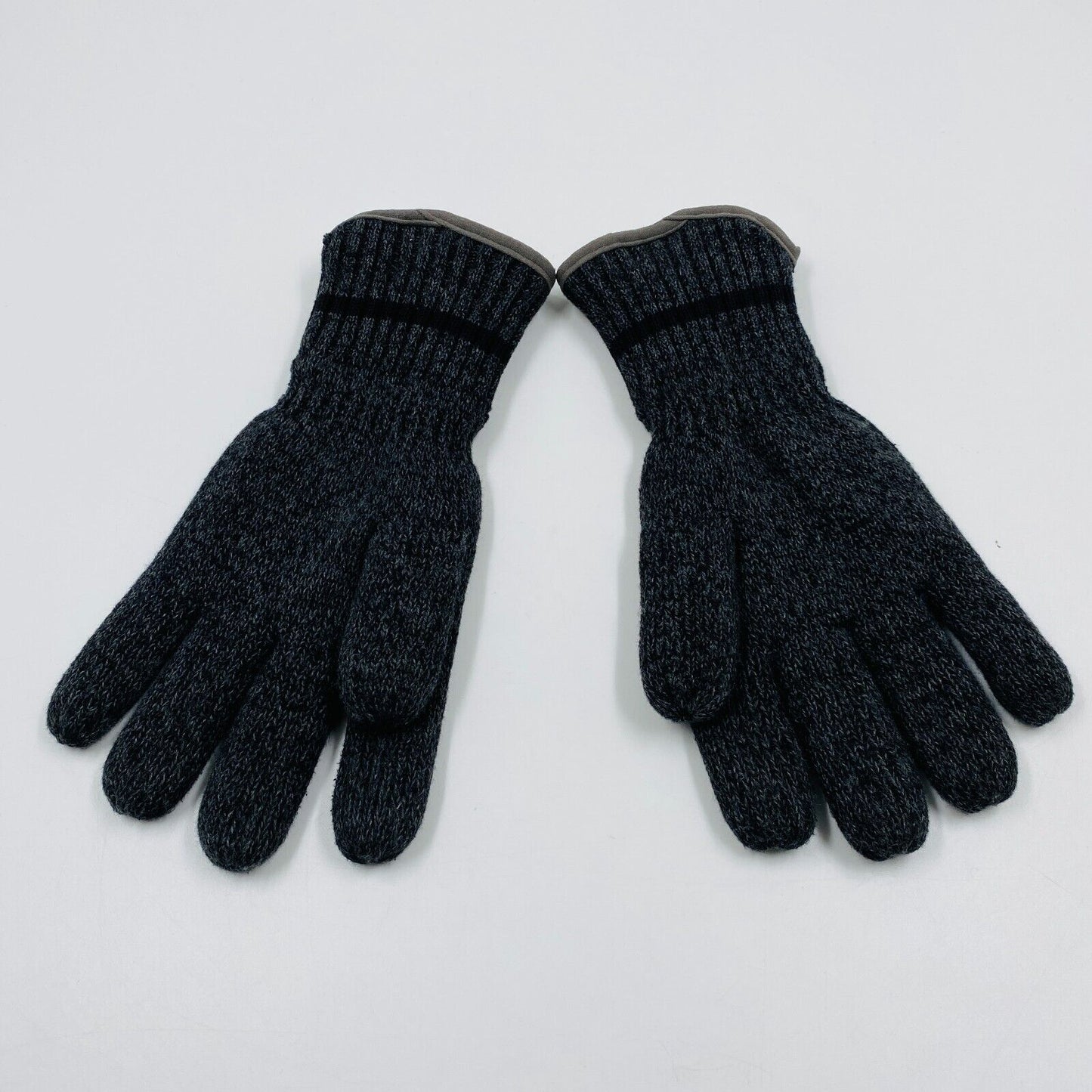 Camel Active Dark Grey Cotton Insulated Warm Knit Gloves Size L