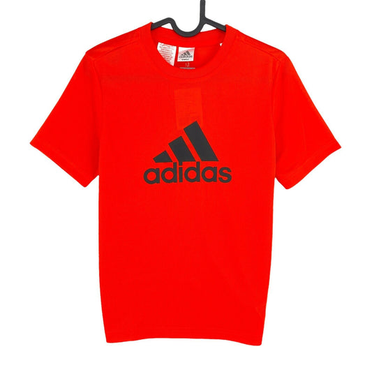 Adidas Climalite Youth Boys Red Logo Crew Neck T Shirt Size 11 - 12 Years