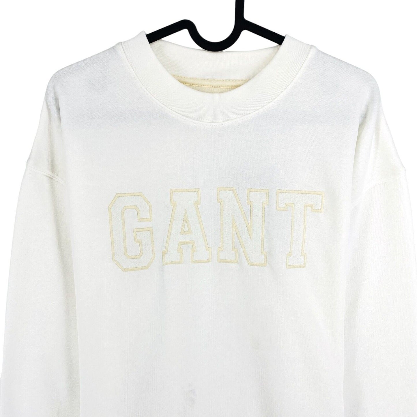 GANT White Logo Crew Neck Sweater Jumper Size M