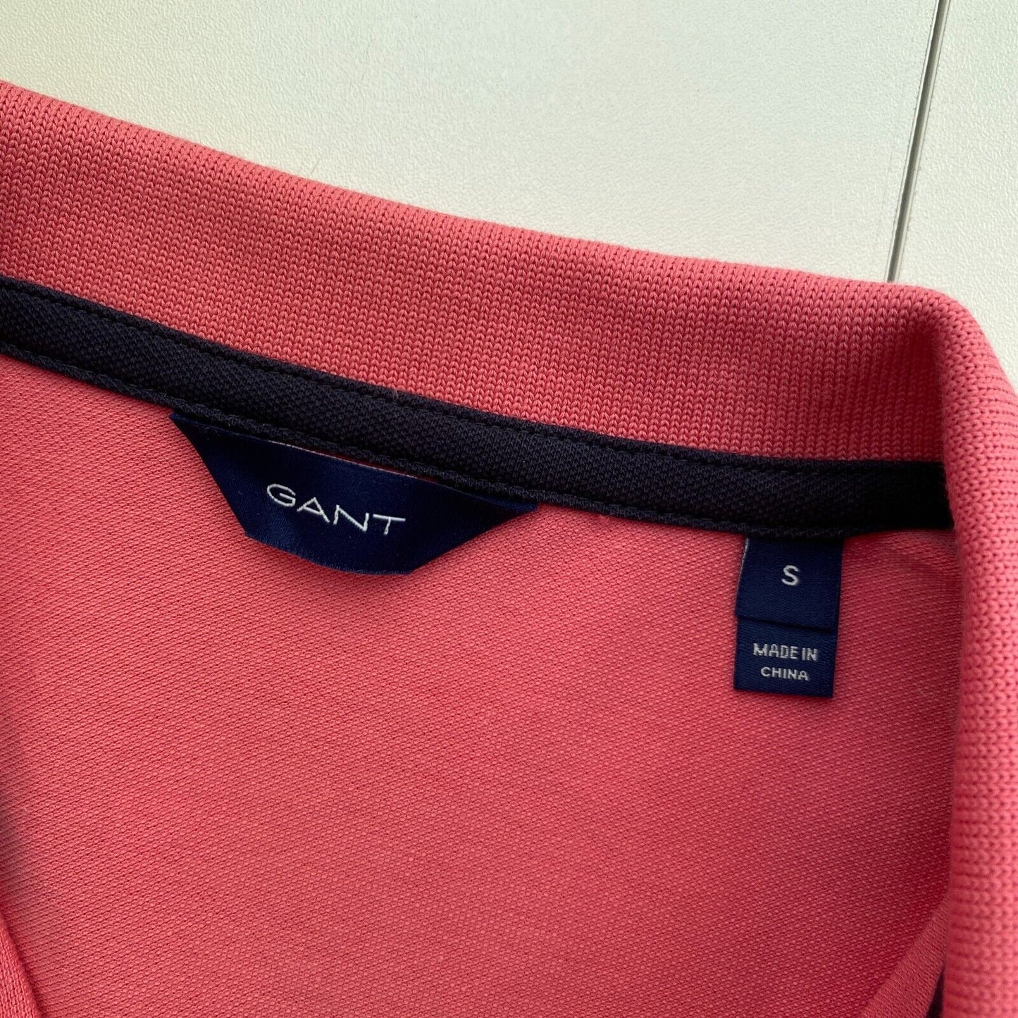 GANT Pink Contrast Collar Polo Shirt Size S