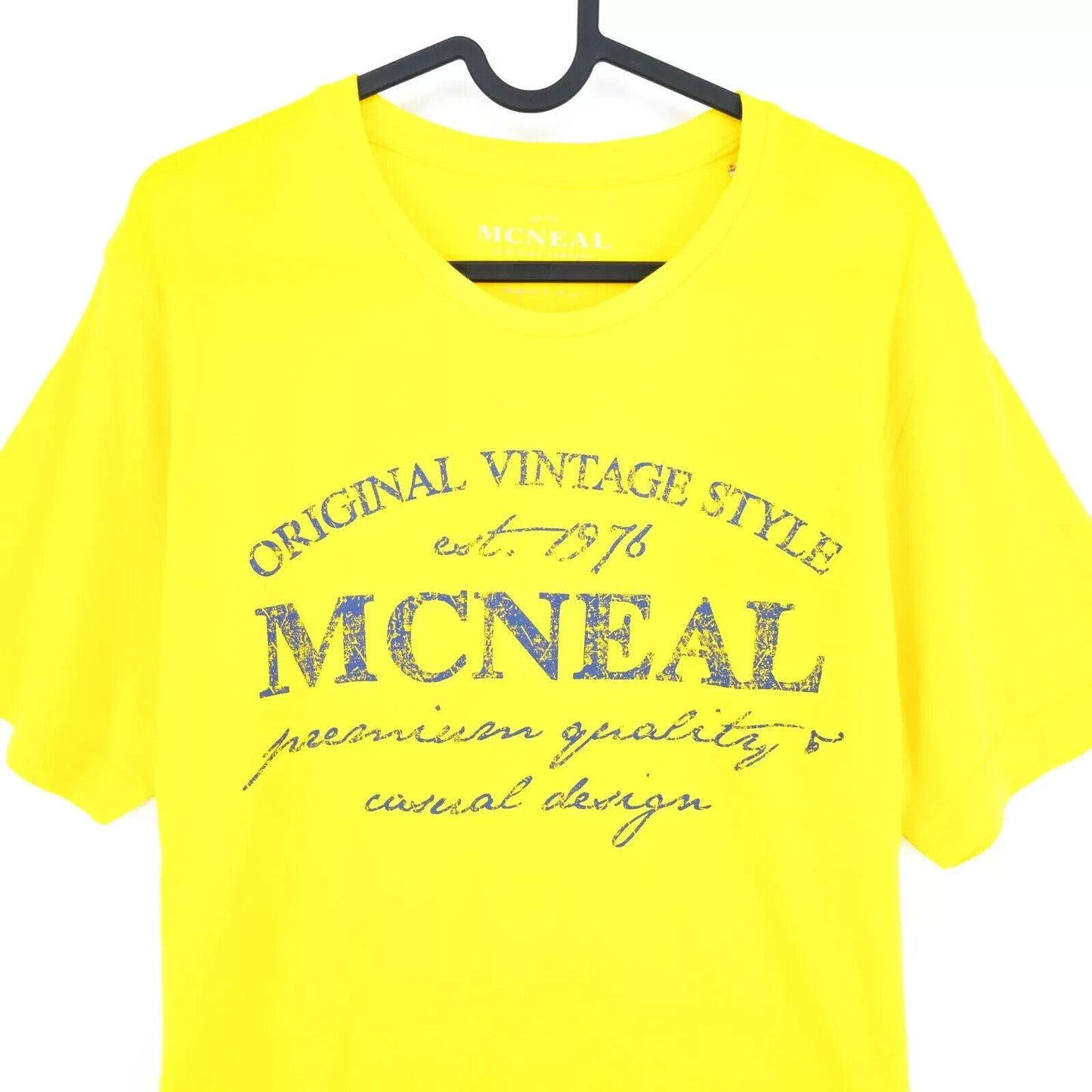 MCNEAL Mens Yellow Graphic Print Crew Neck T Shirt Size S