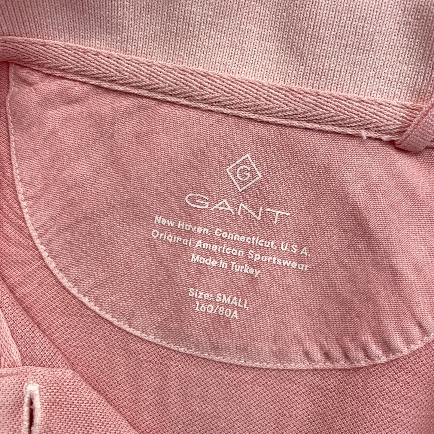 GANT – Poloshirt aus Piqué, sonnenverblasst, Pink, Größe S