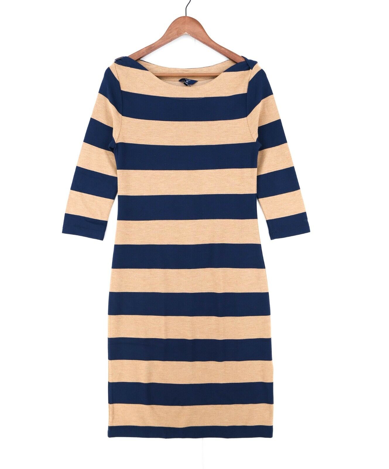 GANT Designer Striped Viscose Blend Boat Neck Dress Size S