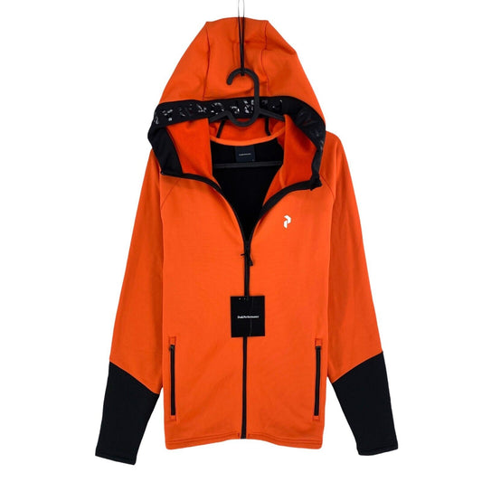 Peak Performance Men Orange Rider Zip Hood Jacket Size S