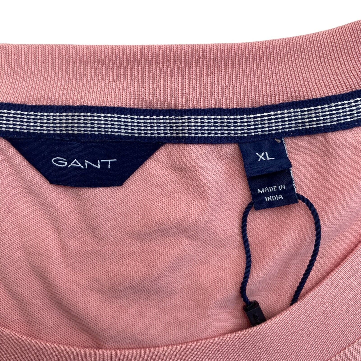 GANT T-Shirt mit Rundhalsausschnitt und rosa Streifen, Größe XL