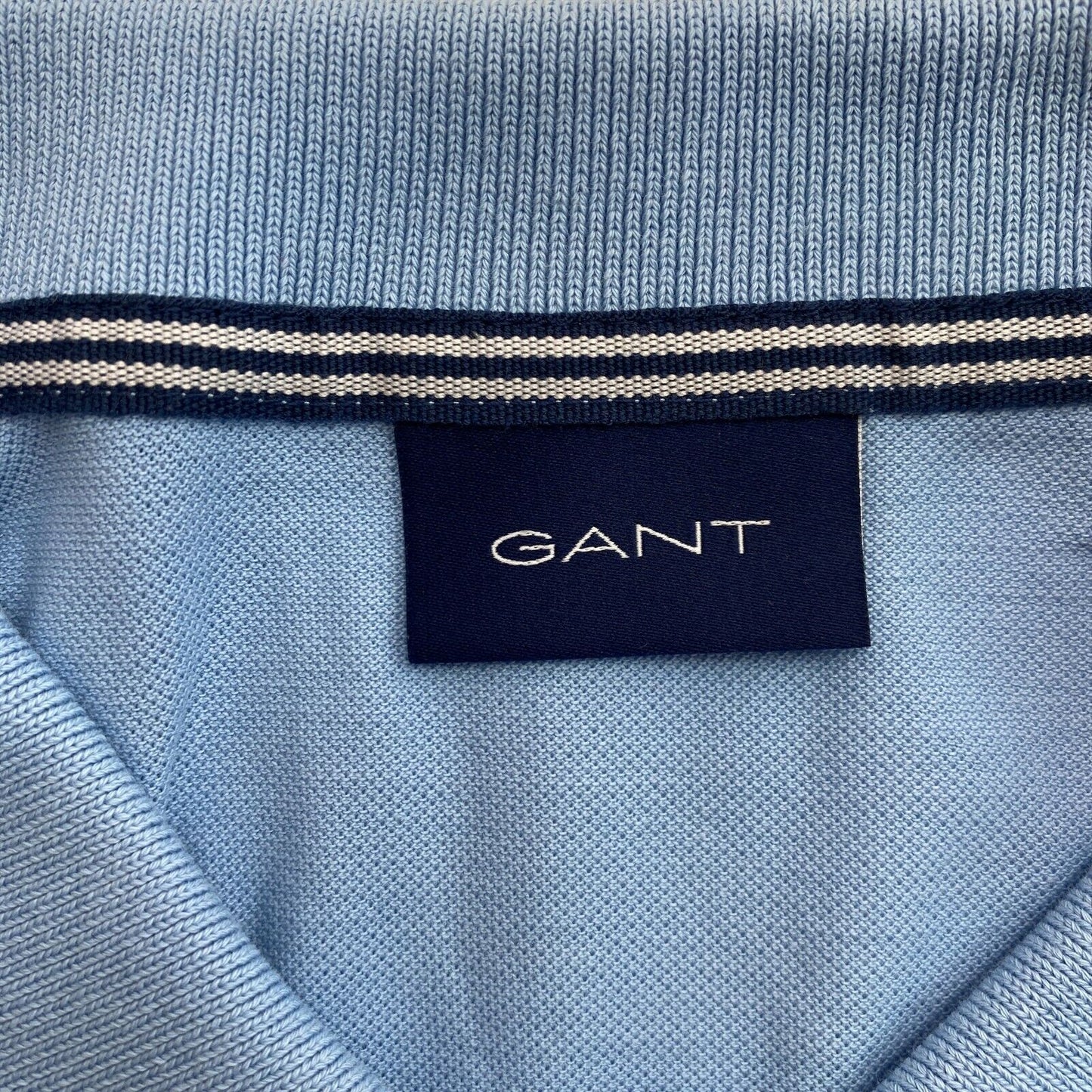 GANT Light Blue Original Pique Rugger Polo Neck T Shirt Size XL 4XL