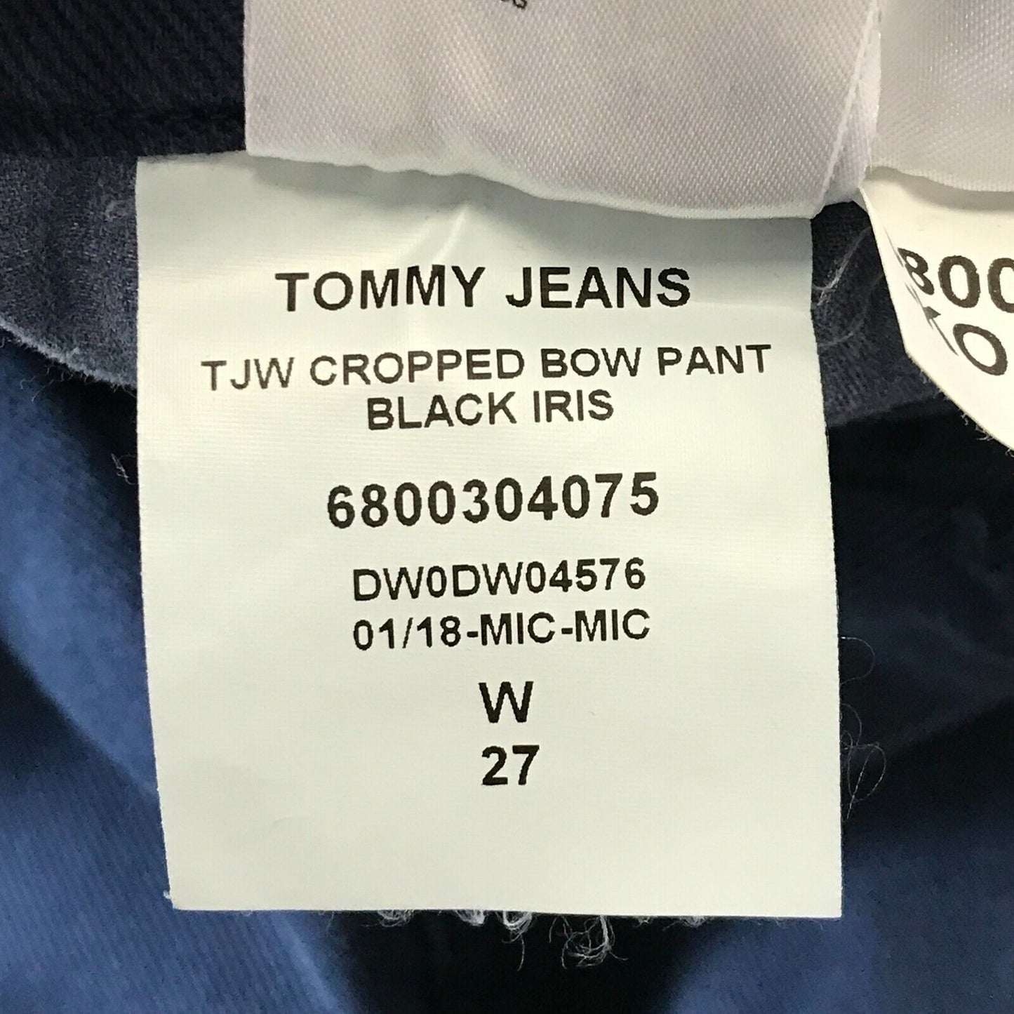 Tommy Hilfiger Women Navy Blue Wide Leg Fit Cropped Bow Jeans W27