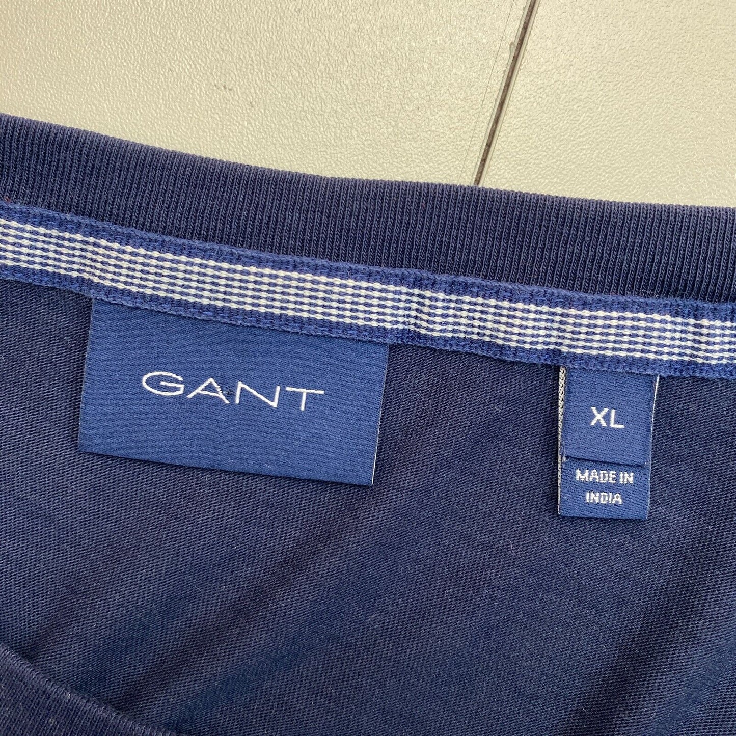 GANT Navy Blue Lock Up Crew Neck Long Sleeves T Shirt Size XL