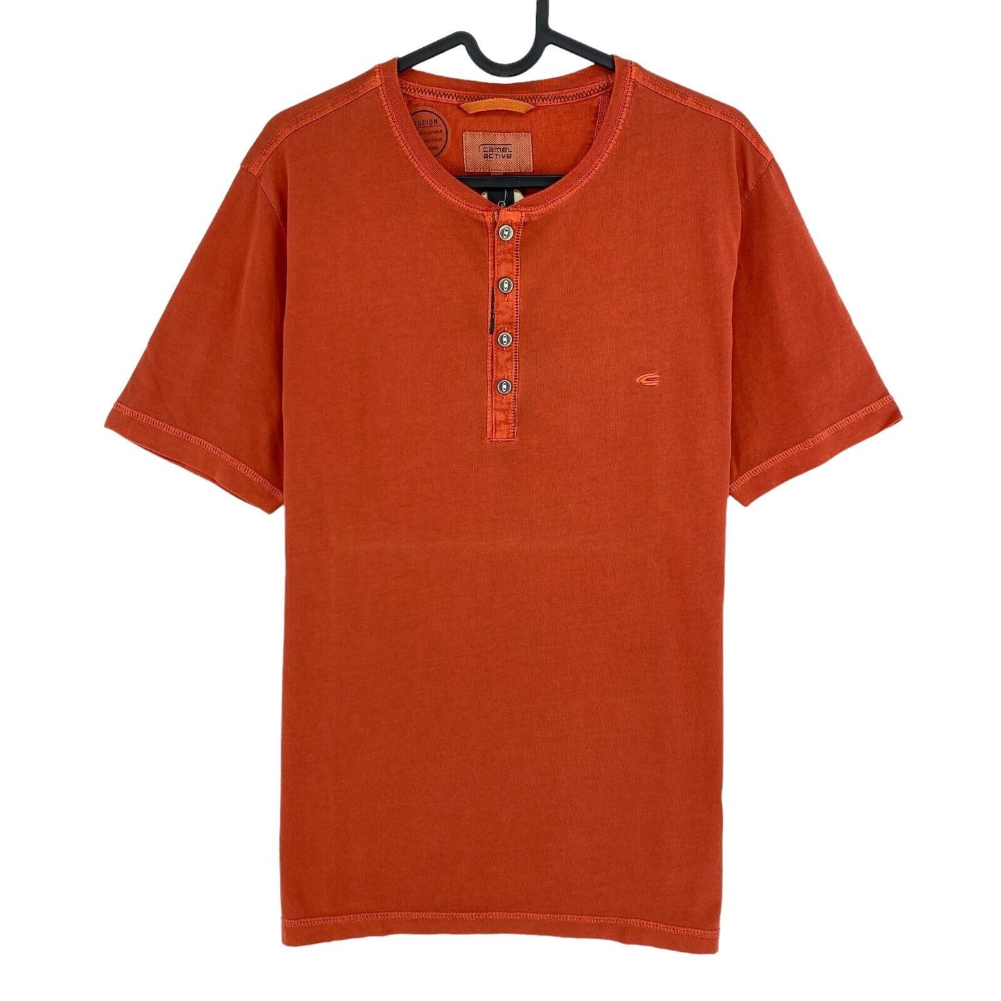 Camel Active Dark Orange Basic Henley T Shirt Size M XL