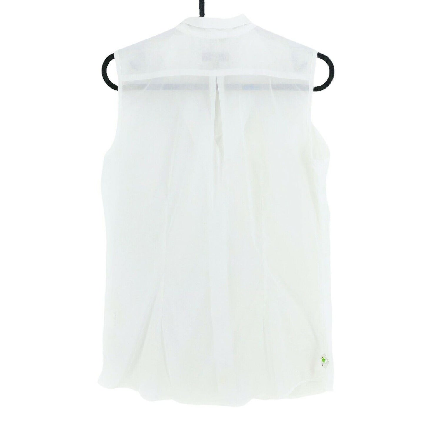 DANIEL CREMIEUX White Bow Sleeveless Transparent Shirt Size S M L