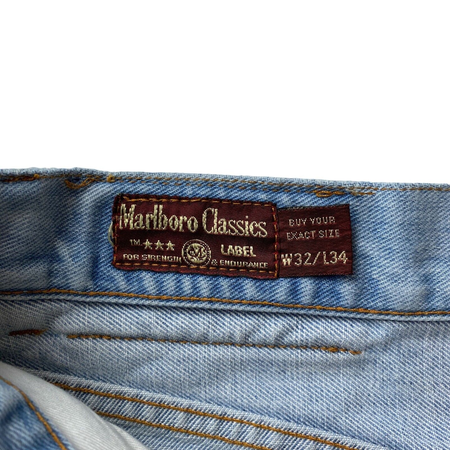 Marlboro Classics Blue Regular Straight Fit Jeans W32 L30