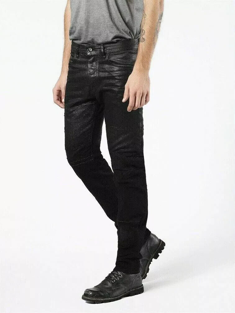 Diesel BUSTER 0856E Men Limited Edition Black Regular Slim Tapered Jeans W29 L32