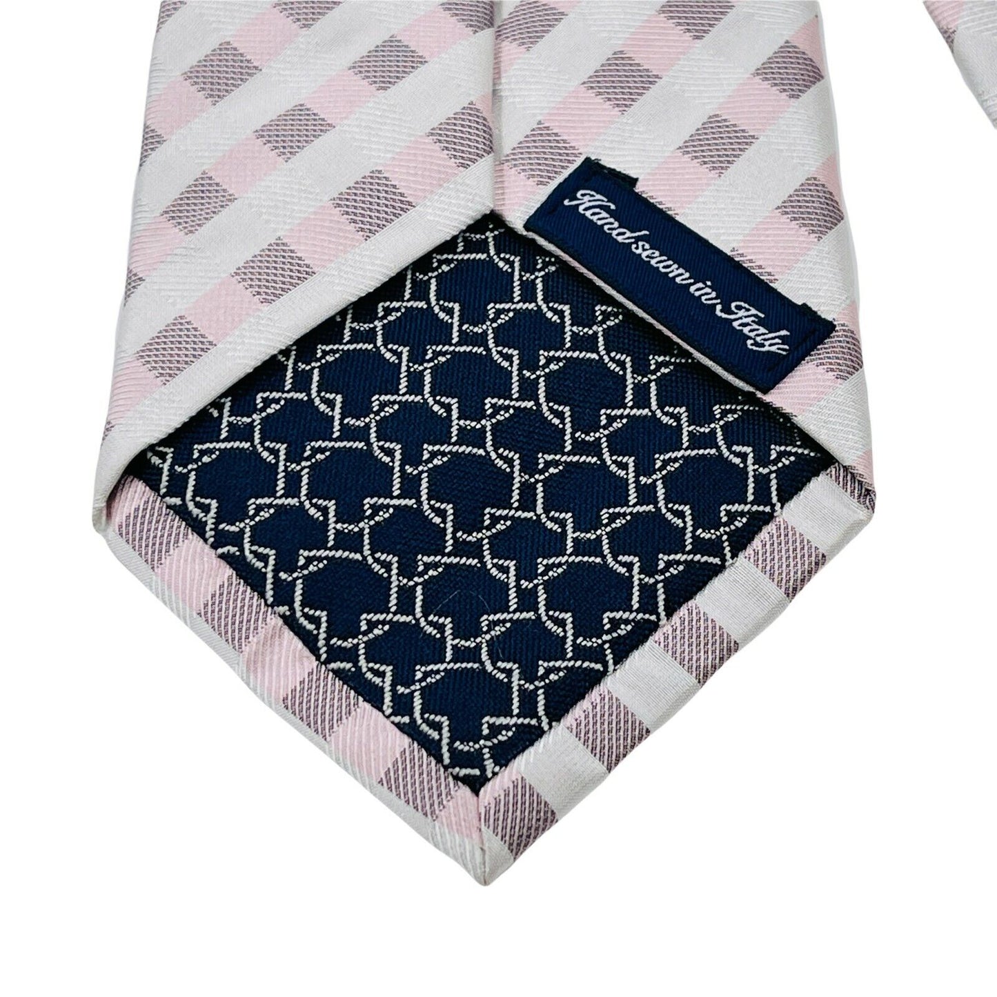 GANT – Handgemachte Krawatte aus 100 % Seide mit Gingham-Karomuster, Grau/Rosa