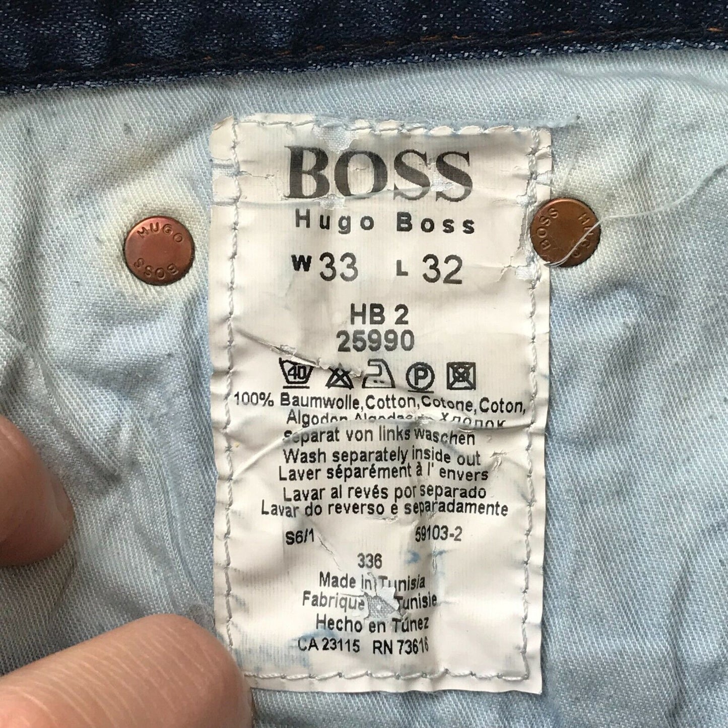 HUGO BOSS Orange Label Dark Blue Regular Straight Fit Jeans W33 L32