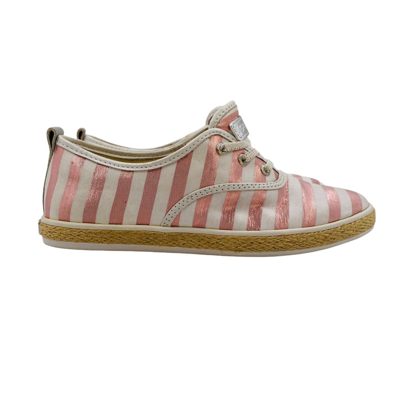 GUESS Women Pink Striped Sneakers Flats Shoes Size EU 36 US 5.5 UK 3