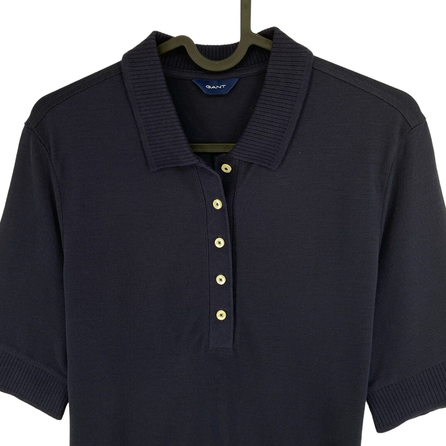 GANT Navy Blue Pique Polo Shirt Size M