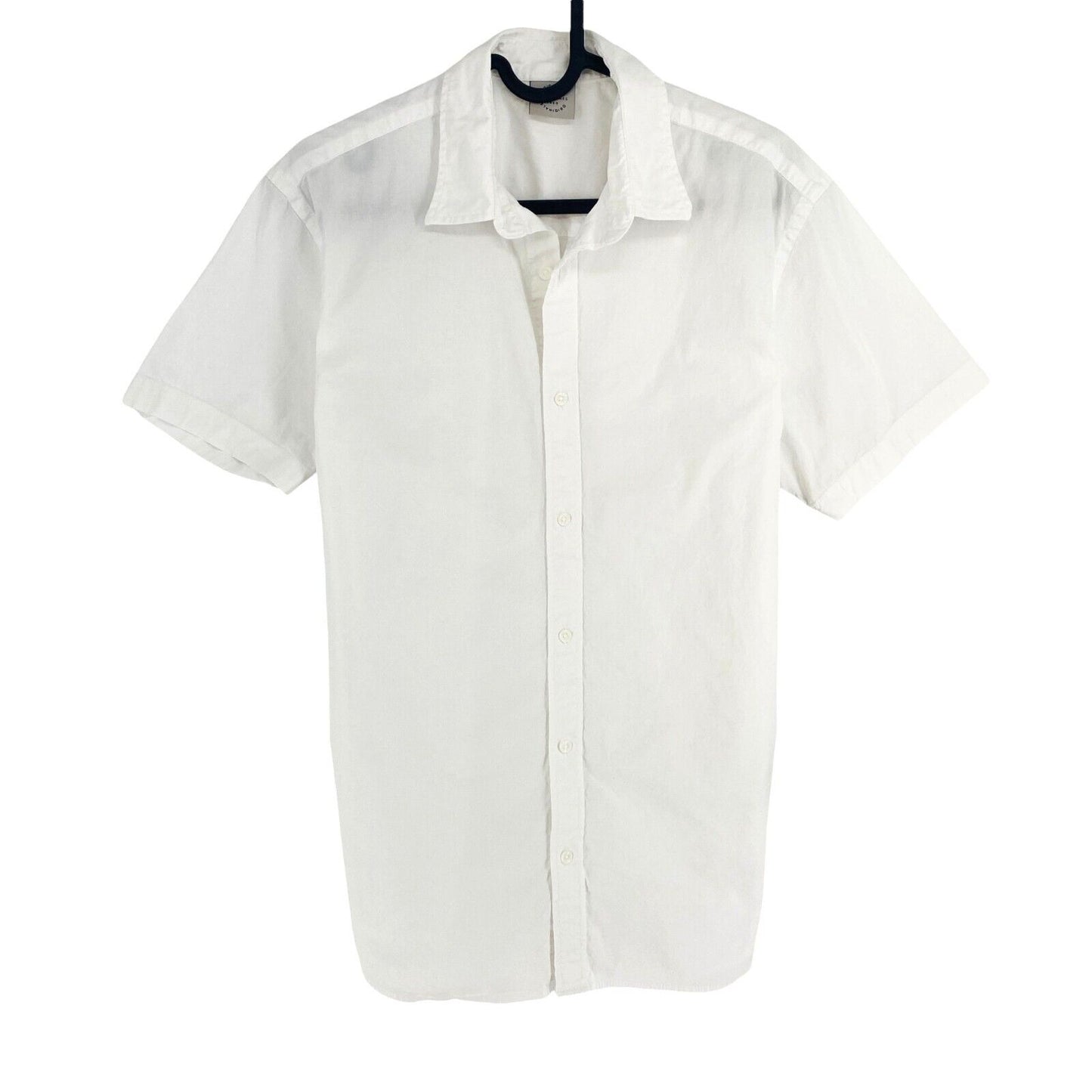 JACK&JONES Men White Clint Solid Short Sleeves Shirt Size S