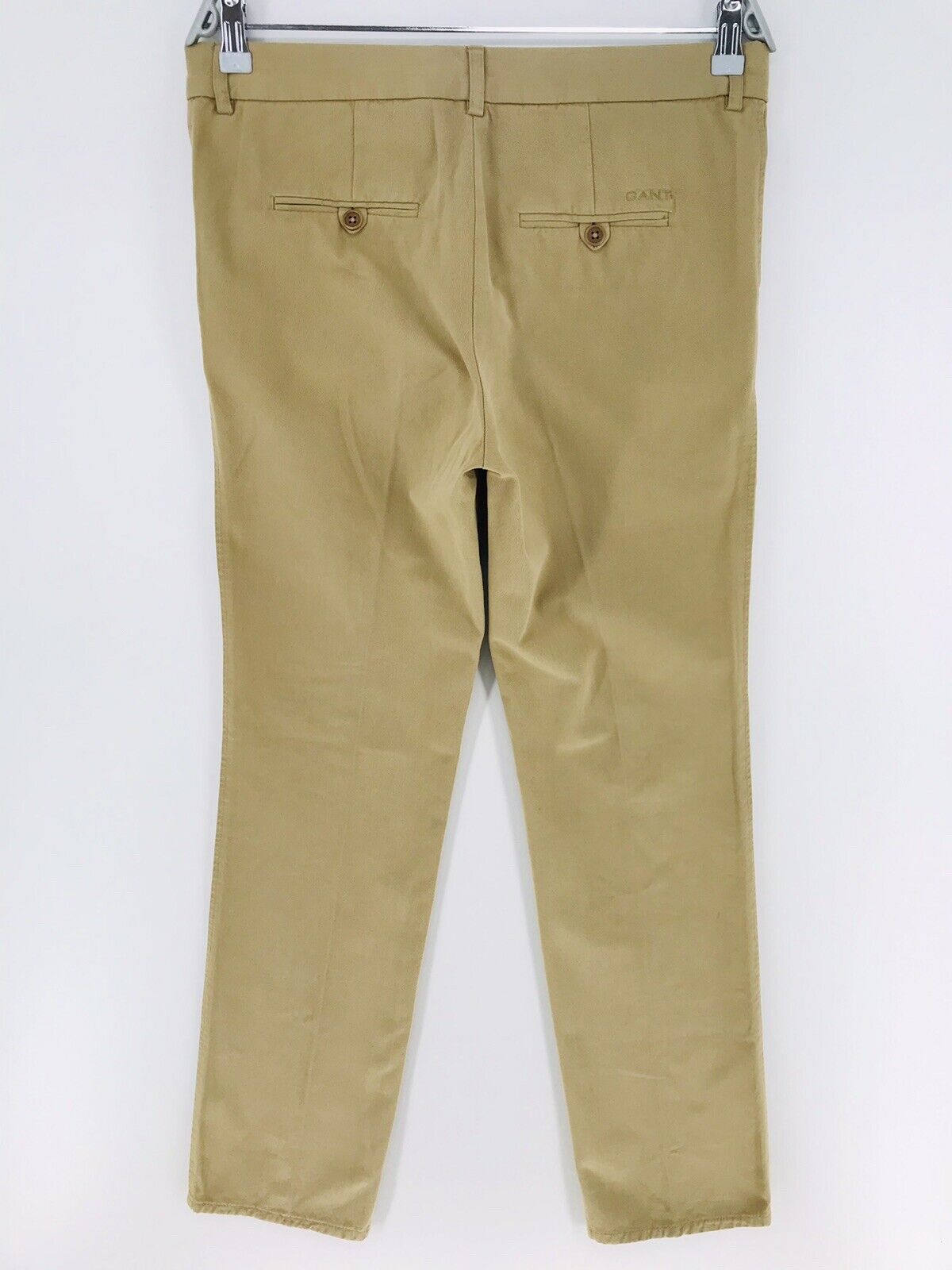 RRP €119 GANT Women Beige Regular Straight Fit Chino Trousers W32 UK 12 US 8