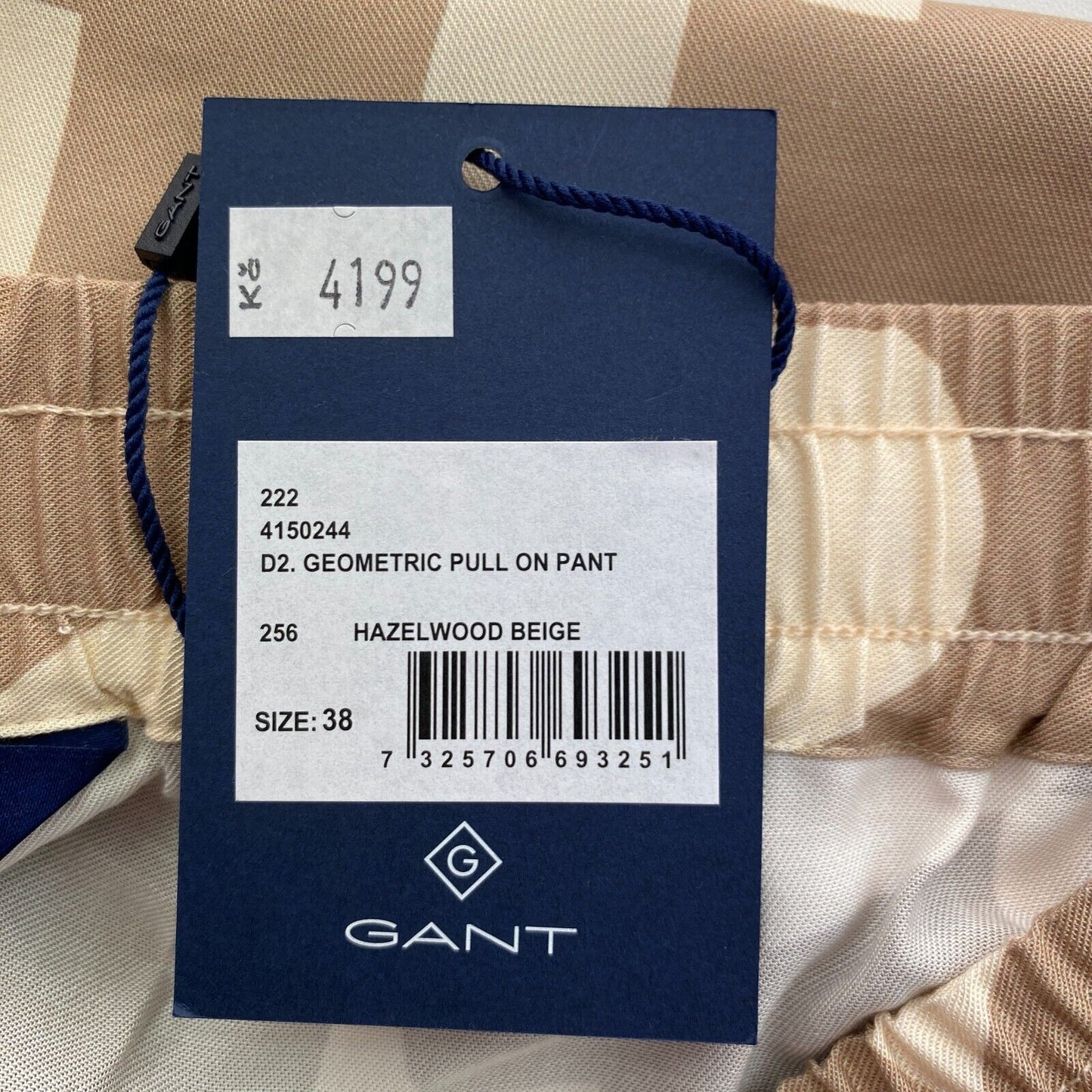 GANT Braune geometrische Schlupfhose Hose Größe EU 38 UK 10 US 8