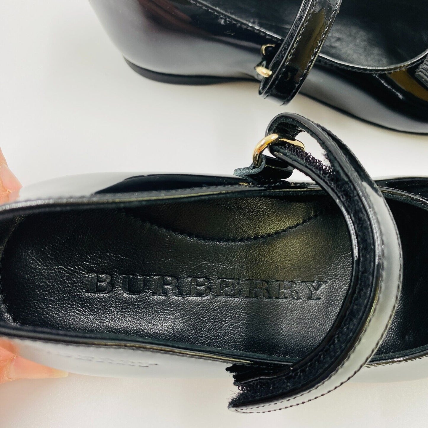 BURBERRY Schwarze Ballerinas aus Lackleder „Trixie“ Größe EU 25 UK 8 US 9