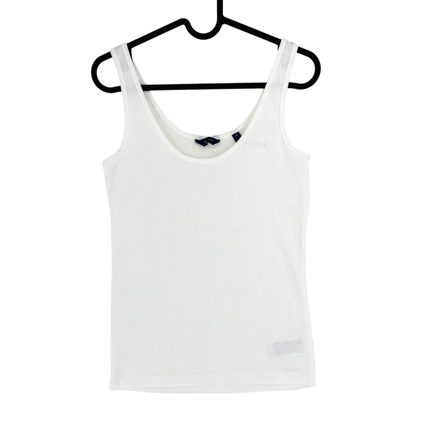 GANT Women White 1x1 Rib Tank Top Size M