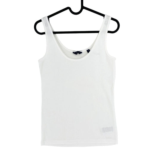 GANT Women White 1x1 Rib Tank Top Size M