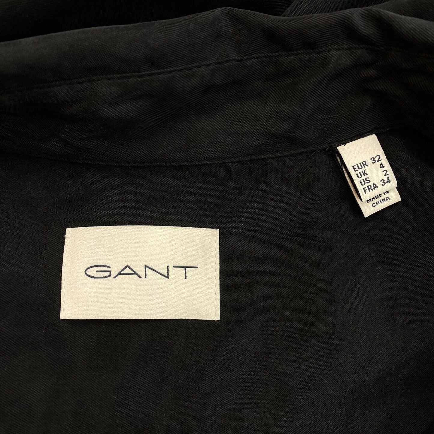 GANT Robe chemise utilitaire décontractée noire Taille EU 32 UK 4 US 2