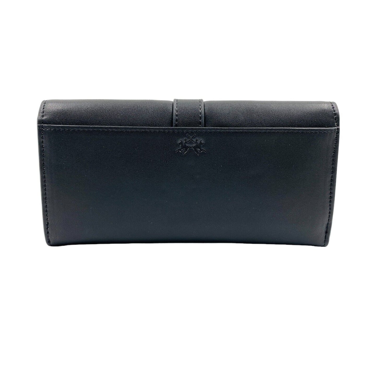 La Martina Black Women Logo Calf Leather Wallet